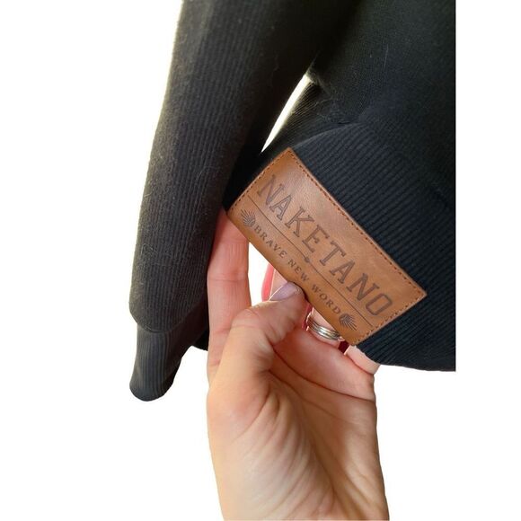 Naketano Womens Brave New Word Black Hooded Sweatshirt Germany M - Picture 6 of 11